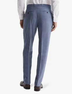 Reiss Wish Slim-fit Mid-rise Stretch Wool-blend Trousers -Gentlemen Style Shop R04091601 SOFTBLUE ALT03