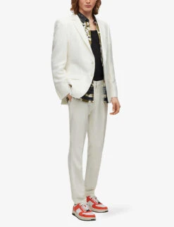 Hugo Single-breasted Slim-fit Linen-blend Suit -Gentlemen Style Shop R04093671 WHITE ALT01