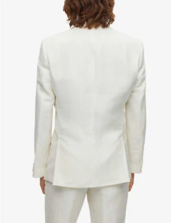 Hugo Single-breasted Slim-fit Linen-blend Suit -Gentlemen Style Shop R04093671 WHITE ALT03