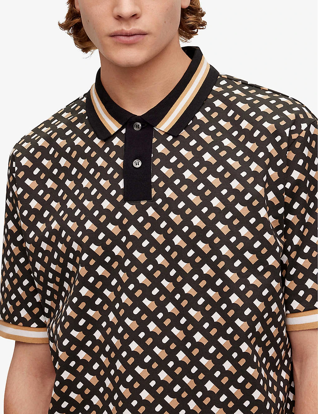 Boss Business Leisure Monogram-pattern Cotton-jersey Polo Shirt 7 Boss Business Leisure Monogram-pattern Cotton-jersey Polo Shirt - Image 5
