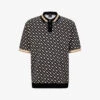 Boss Business Leisure Monogram-pattern Cotton-jersey Polo Shirt -Gentlemen Style Shop R04093685 BLACK M