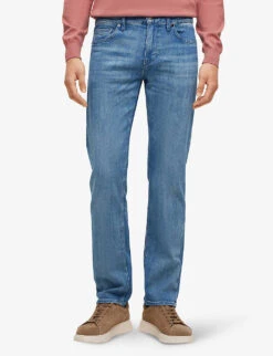 Boss Regular-fit Straight-leg Stretch-denim Jeans 9 Boss Regular-fit Straight-leg Stretch-denim Jeans -Gentlemen Style Shop R04093704 TURQUOISEAQUA ALT02