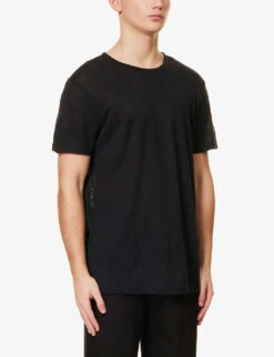 Jordan Crewneck Linen T-shirt -Gentlemen Style Shop R04095889 BLACK ALT02