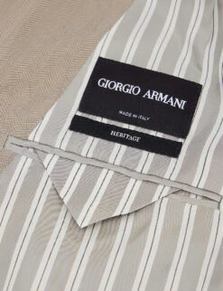 Giorgio Armani Double-breasted Regular-fit Woven Suit 19 Giorgio Armani Double-breasted Regular-fit Woven Suit -Gentlemen Style Shop R04096683 PEWTER ALT08