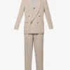Giorgio Armani Double-breasted Regular-fit Woven Suit -Gentlemen Style Shop R04096683 PEWTER M