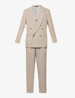 Giorgio Armani Double-breasted Regular-fit Woven Suit