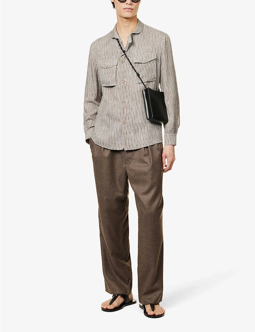 Giorgio Armani Graphic-pattern Long-sleeved Regular-fit Cotton Shirt 4 Giorgio Armani Graphic-pattern Long-sleeved Regular-fit Cotton Shirt - Image 2