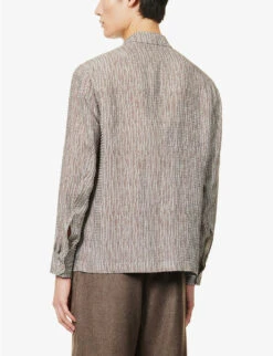 Giorgio Armani Graphic-pattern Long-sleeved Regular-fit Cotton Shirt 10 Giorgio Armani Graphic-pattern Long-sleeved Regular-fit Cotton Shirt -Gentlemen Style Shop R04096684 QUIETGRAY ALT03