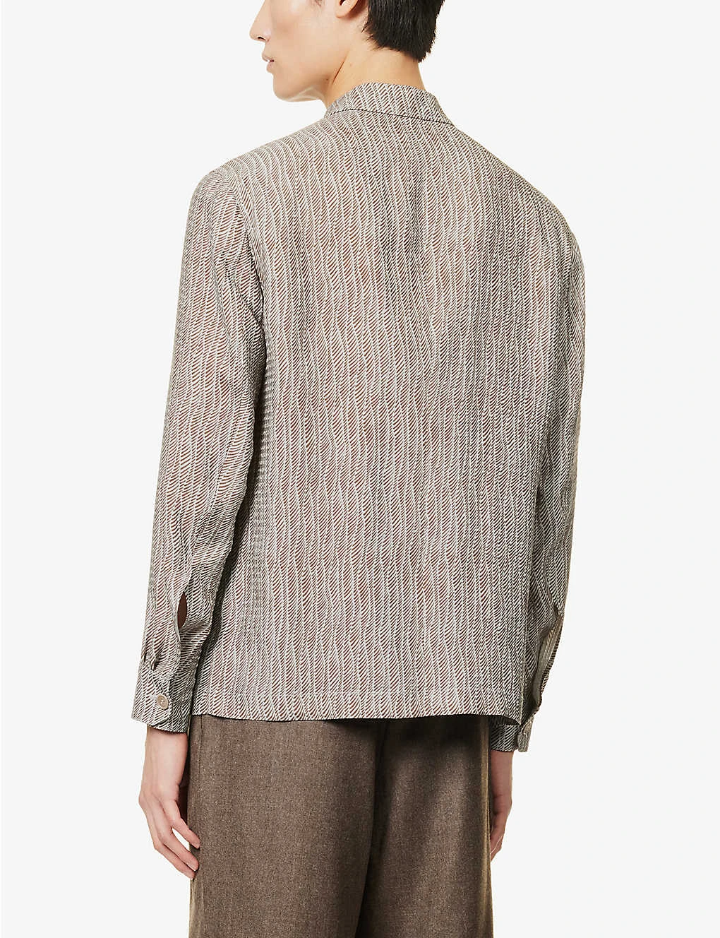 Giorgio Armani Graphic-pattern Long-sleeved Regular-fit Cotton Shirt 6 Giorgio Armani Graphic-pattern Long-sleeved Regular-fit Cotton Shirt - Image 4