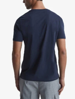 Reiss Dayton V-neck Short-sleeve Cotton T-shirt -Gentlemen Style Shop R04098741 AIRFORCEBLUE ALT03