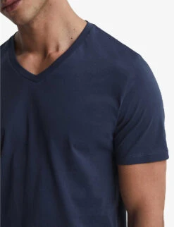 Reiss Dayton V-neck Short-sleeve Cotton T-shirt -Gentlemen Style Shop R04098741 AIRFORCEBLUE ALT04