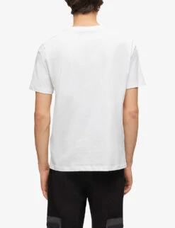 Hugo Logo-print Organic-cotton T-shirt -Gentlemen Style Shop R04100798 WHITE ALT03
