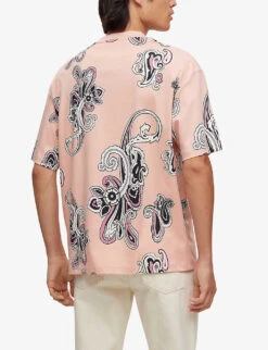 Hugo Paisley-print Oversized Cotton T-shirt -Gentlemen Style Shop R04100888 LIGHTPASTELRED ALT03