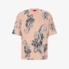 Hugo Paisley-print Oversized Cotton T-shirt 1 Hugo Paisley-print Oversized Cotton T-shirt -Gentlemen Style Shop R04100888 LIGHTPASTELRED M