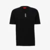 Hugo Logo-print Crewneck Cotton-jersey T-shirt -Gentlemen Style Shop R04100916 BLACK M