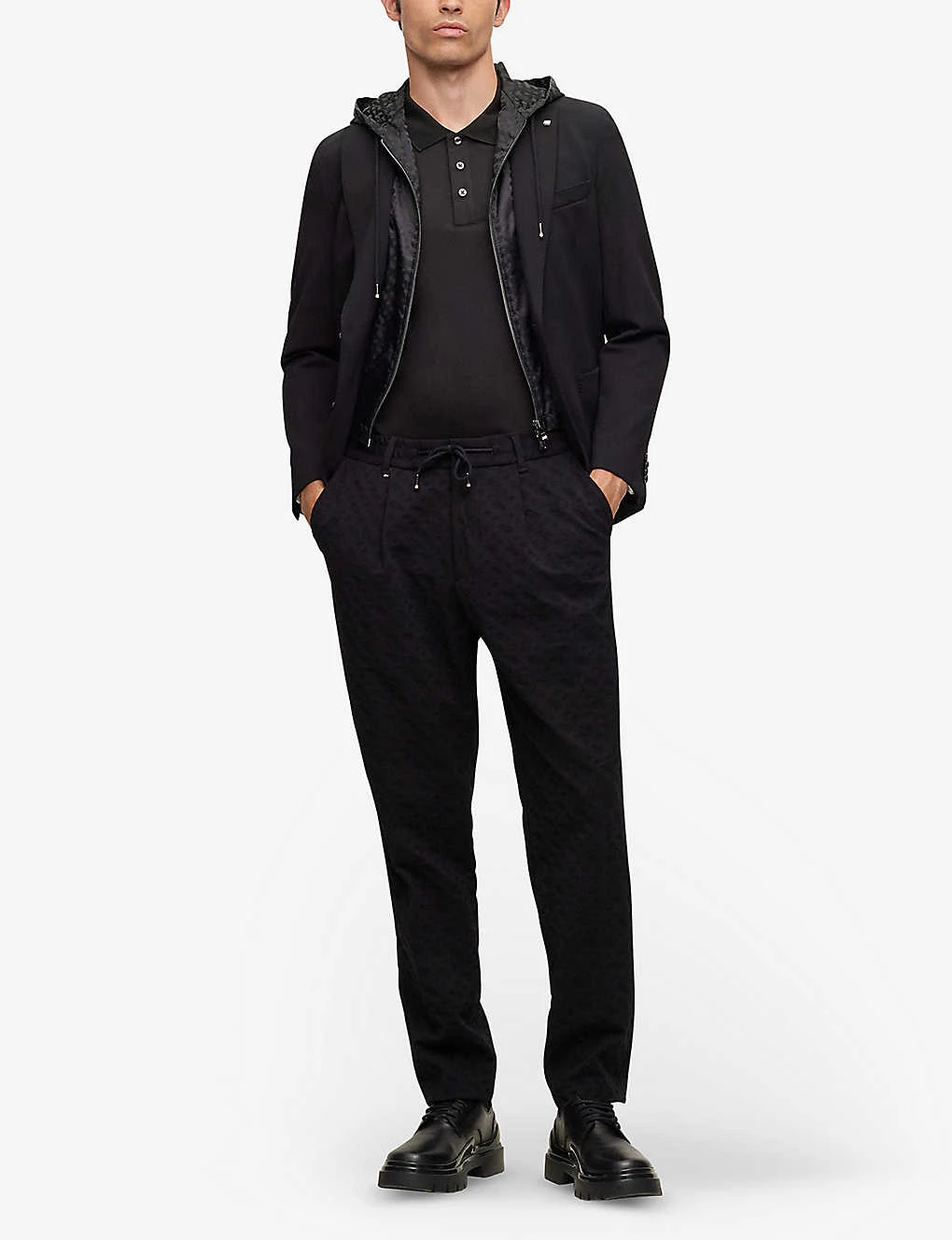 Boss Jacquard-trim Regular-fit Cotton Polo Shirt 4 Boss Jacquard-trim Regular-fit Cotton Polo Shirt - Image 2