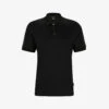 Boss Jacquard-trim Regular-fit Cotton Polo Shirt -Gentlemen Style Shop R04100921 BLACK M