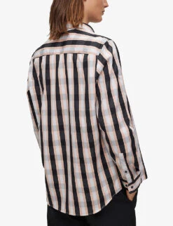 Hugo Check-print Relaxed-fit Cotton-poplin Shirt -Gentlemen Style Shop R04101019 LIGHTPASTELRED ALT03