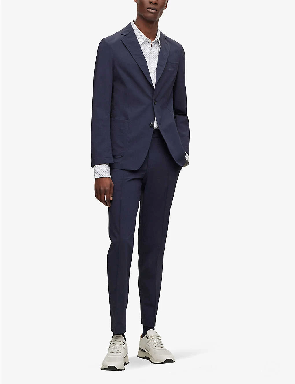 Boss Motif-print Kent-collar Slim-fit Cotton-blend Shirt 4 Boss Motif-print Kent-collar Slim-fit Cotton-blend Shirt - Image 2