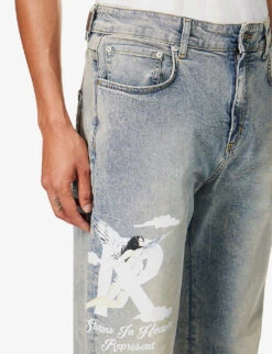 Represent Storms In Heaven Regular-fit Stretch-denim Jeans 11 Represent Storms In Heaven Regular-fit Stretch-denim Jeans -Gentlemen Style Shop R04103857 BLUECREAM ALT04