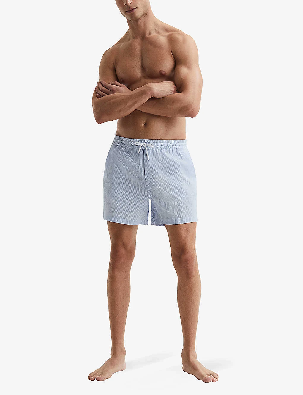 Reiss Coast Stripe-pattern Elasticated-waist Stretch-woven Swim Shorts 4 Reiss Coast Stripe-pattern Elasticated-waist Stretch-woven Swim Shorts - Image 2
