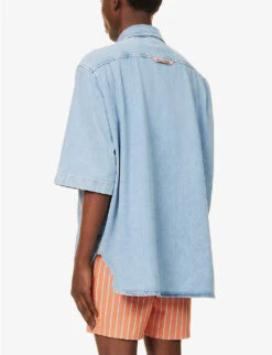 Acne Studios Faded-wash Dropped-shoulder Oversized Denim Shirt 10 Acne Studios Faded-wash Dropped-shoulder Oversized Denim Shirt -Gentlemen Style Shop R04108386 INDIGOBLUE ALT03