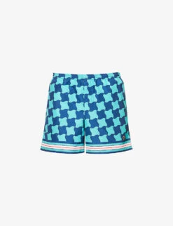 Casablanca Brand-patch Graphic-print Swim Shorts