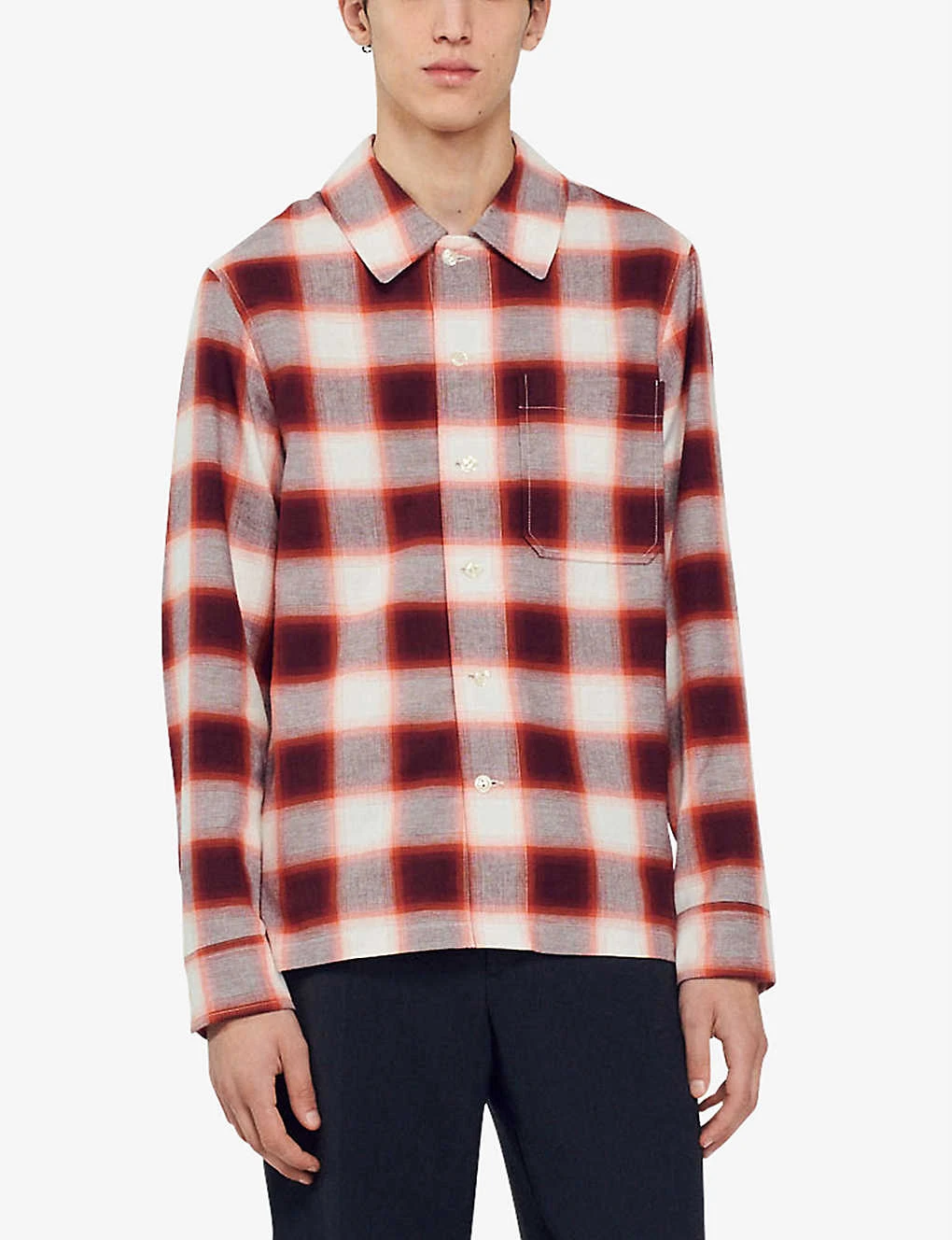 Sandro Checked Chest-pocket Cotton Shirt 5 Sandro Checked Chest-pocket Cotton Shirt - Image 3
