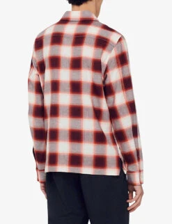 Sandro Checked Chest-pocket Cotton Shirt 10 Sandro Checked Chest-pocket Cotton Shirt -Gentlemen Style Shop R04110489 ROUGES ALT03