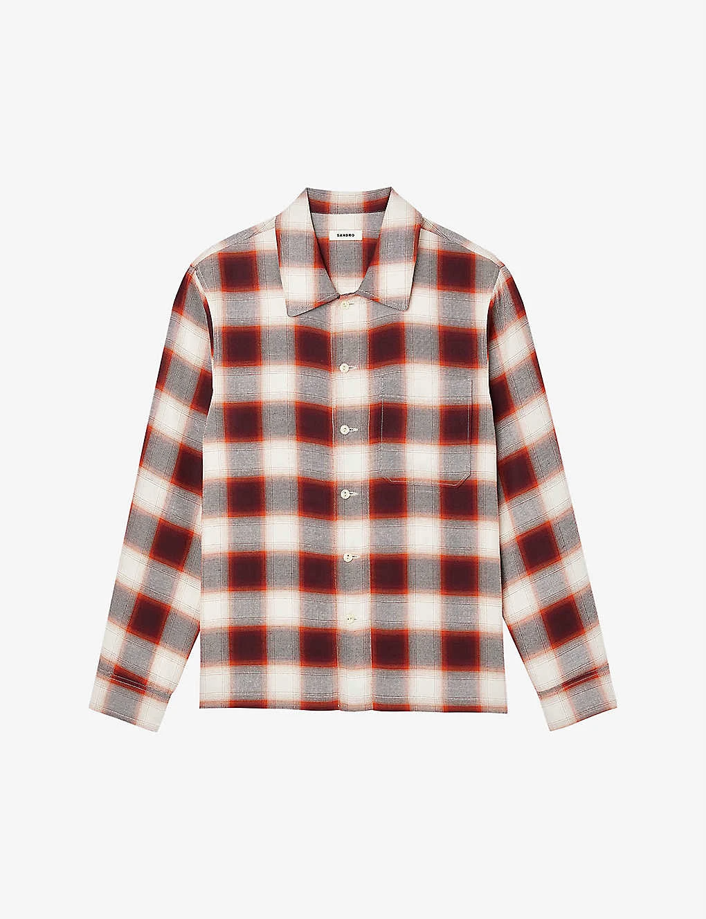 Sandro Checked Chest-pocket Cotton Shirt 3 Sandro Checked Chest-pocket Cotton Shirt