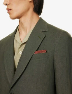 PAUL SMITH Single-breasted Regular-fit Linen Suit -Gentlemen Style Shop R04114878 GREEN ALT04