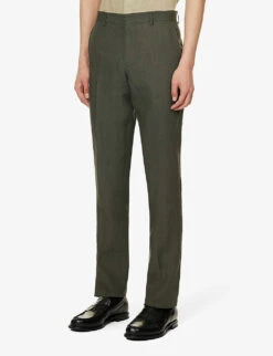 PAUL SMITH Single-breasted Regular-fit Linen Suit -Gentlemen Style Shop R04114878 GREEN ALT06