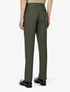 PAUL SMITH Single-breasted Regular-fit Linen Suit -Gentlemen Style Shop R04114878 GREEN ALT07