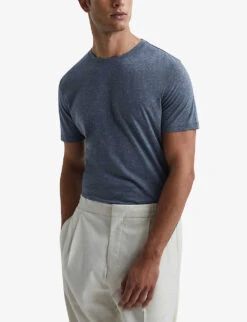 Reiss Bless Regular-fit Cotton-jersey T-shirt 9 Reiss Bless Regular-fit Cotton-jersey T-shirt -Gentlemen Style Shop R04116729 AIRFORCEBLUEM ALT02
