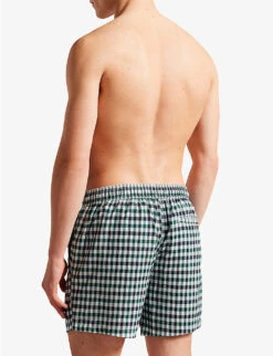 Ted Baker Addling Checked Recycled-polyester Swim Shorts 9 Ted Baker Addling Checked Recycled-polyester Swim Shorts -Gentlemen Style Shop R04117776 NAVY ALT03