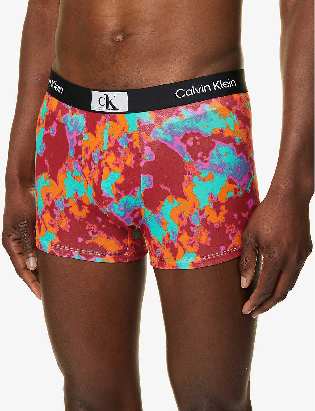 Calvin Klein Abstract-print Stretch-recycled Cotton-blend Trunks 6 Calvin Klein Abstract-print Stretch-recycled Cotton-blend Trunks - Image 4