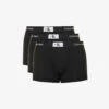 Calvin Klein Logo-waistband Mid-rise Pack Of Three Stretch-cotton Trunks