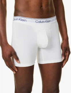 Calvin Klein Logo-waistband Stretch-cotton Boxers 9 Calvin Klein Logo-waistband Stretch-cotton Boxers -Gentlemen Style Shop R04117797 WHITE ALT03