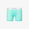 Calvin Klein Logo-waistband Stretch-cotton Blend Boxers -Gentlemen Style Shop R04117800 AQUAGREEN M