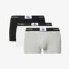 Calvin Klein Logo-waistband Pack Of Three Stretch-recycled Cotton-blend Trunks -Gentlemen Style Shop R04117810 MULTI M