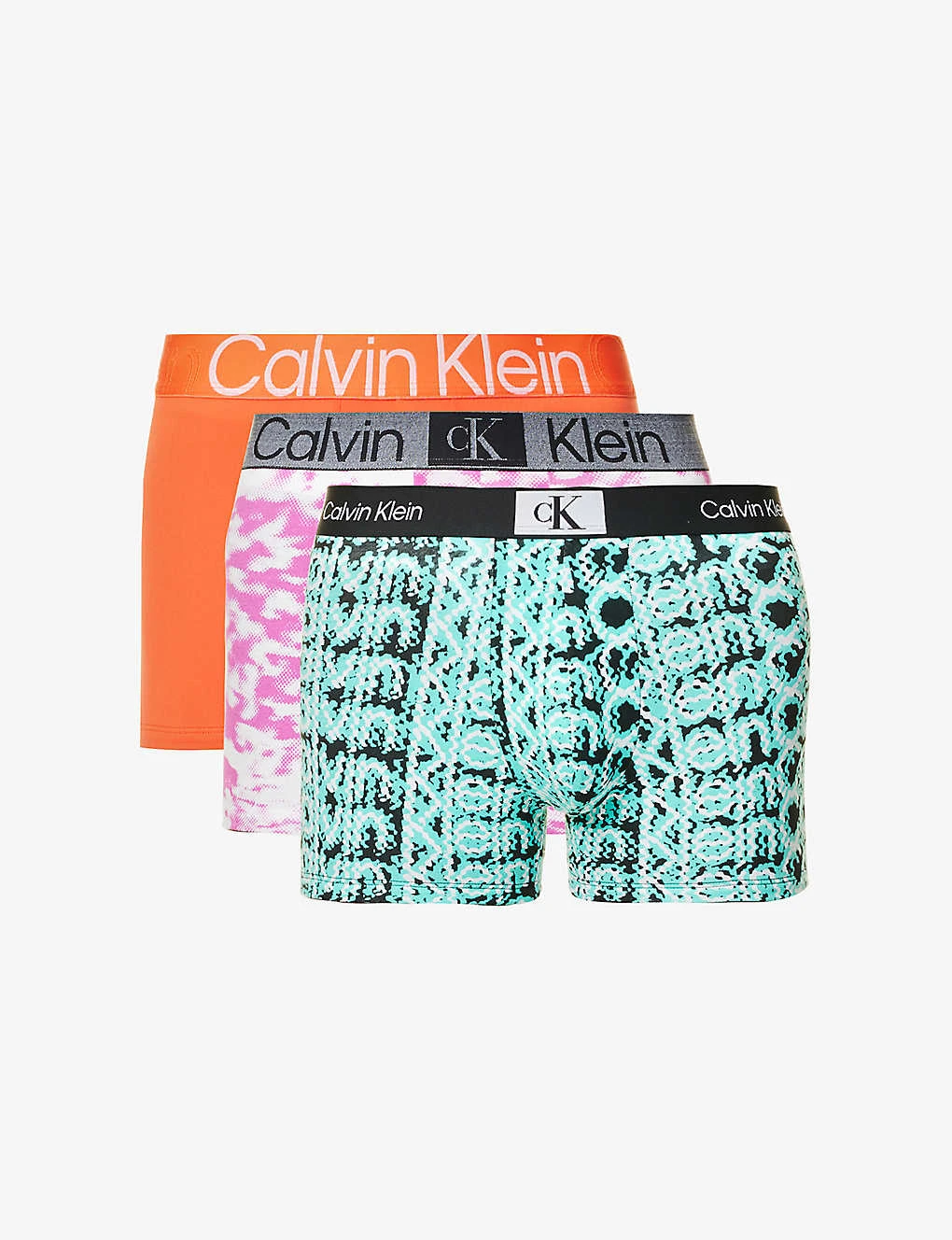 Calvin Klein Logo-waistband Low-rise Stretch-recycled Polyester Trunks 3 Calvin Klein Logo-waistband Low-rise Stretch-recycled Polyester Trunks