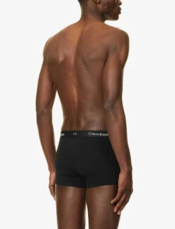 Calvin Klein Logo-waistband Stretch-recycled Cotton-blend Trunks -Gentlemen Style Shop R04117818 BLACK ALT02