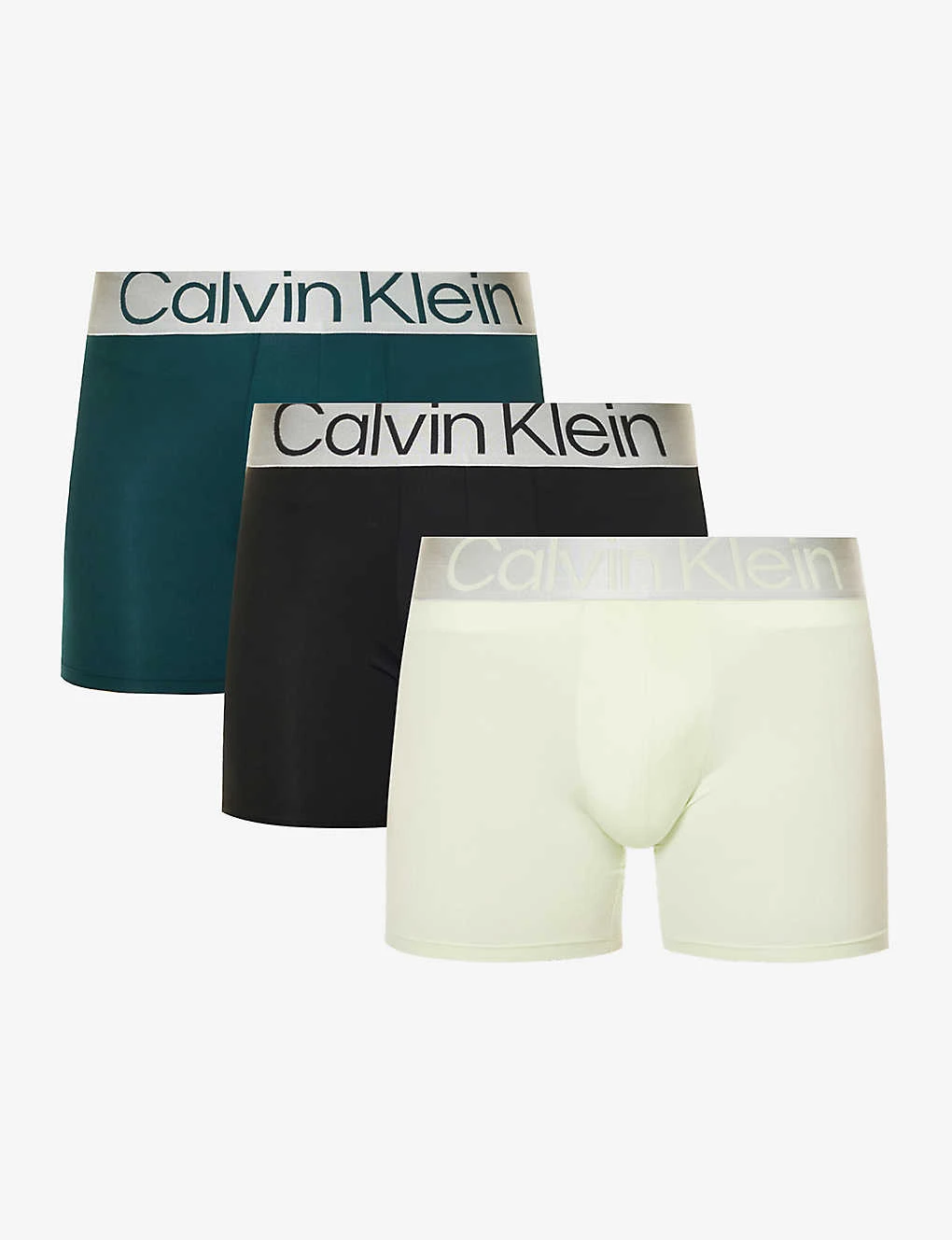Calvin Klein Pack Of Three Logo-waistband Mid-rise Stretch-woven Boxer Briefs 3 Calvin Klein Pack Of Three Logo-waistband Mid-rise Stretch-woven Boxer Briefs