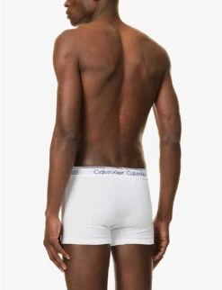 Calvin Klein Logo-waistband Stretch-cotton Trunks 8 Calvin Klein Logo-waistband Stretch-cotton Trunks -Gentlemen Style Shop R04117844 WHITE ALT02