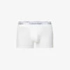 Calvin Klein Logo-waistband Stretch-cotton Trunks 2 Calvin Klein Logo-waistband Stretch-cotton Trunks -Gentlemen Style Shop R04117844 WHITE M