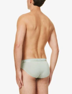 Calvin Klein Pack Of Three Logo-waistband Regular-fit Cotton-blend Briefs 9 Calvin Klein Pack Of Three Logo-waistband Regular-fit Cotton-blend Briefs -Gentlemen Style Shop R04117847 MULTI ALT02