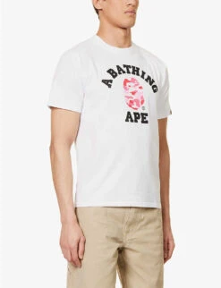 Camouflage-print Regular-fit Cotton-jersey T-shirt -Gentlemen Style Shop R04118319 WHITEPINK ALT02