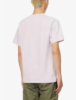 Shark-print Short-sleeved Regular-fit Cotton-jersey T-shirt -Gentlemen Style Shop R04118381 PURPLE ALT03