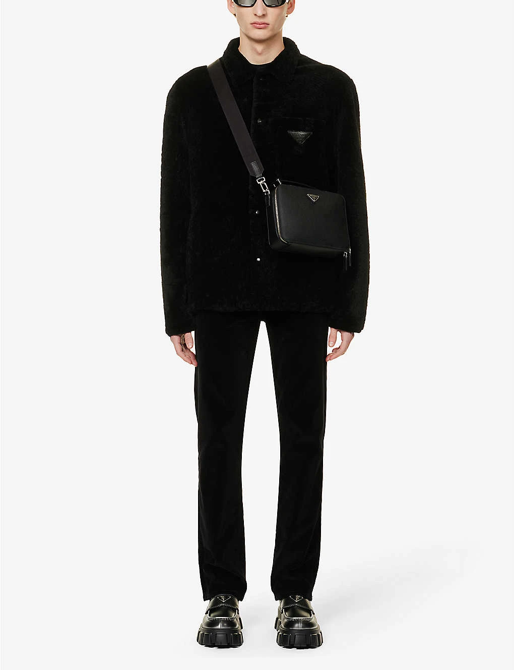 Prada Velvet-texture Straight-leg Cotton-blend Trousers 4 Prada Velvet-texture Straight-leg Cotton-blend Trousers - Image 2