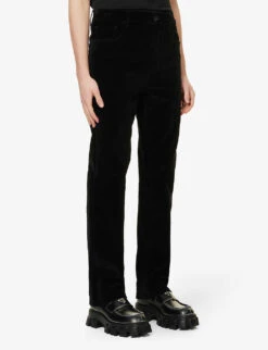 Prada Velvet-texture Straight-leg Cotton-blend Trousers 9 Prada Velvet-texture Straight-leg Cotton-blend Trousers -Gentlemen Style Shop R04120345 NERO ALT02